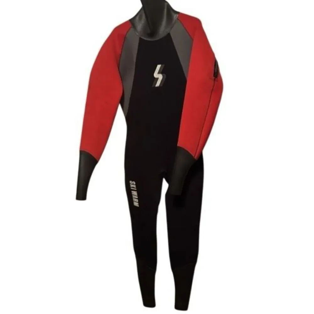 Ski Warm Size Men’s Medium Red Black Gray Wetsuit